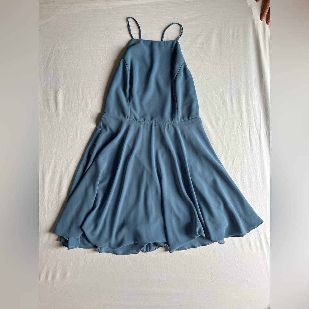 Blue Lulu’s halter dress